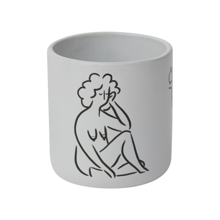 Design Shop White Intuition Pot, 4" X 4", Set of 2.