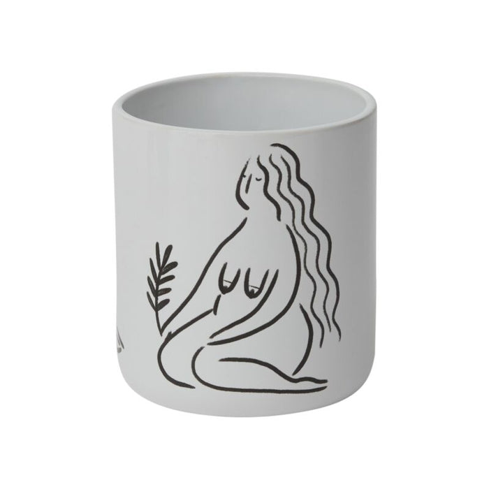Design Shop White Intuition Pot, 5" X 5.5", Set of 2.