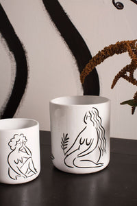 Design Shop White Intuition Pot, 5" X 5.5", Set of 2.