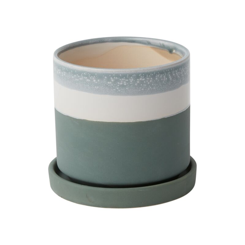 Design Shop Blue Greer Pot, 5" X 4.5", Set of 2.