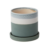 Design Shop Blue Greer Pot, 5" X 4.5", Set of 2.
