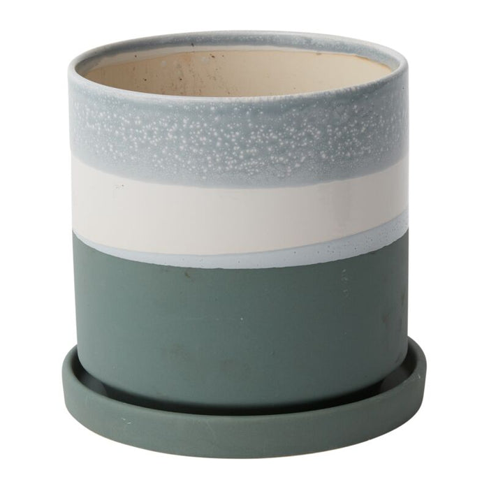 Design Shop Blue Greer Pot, 7" X 6.5".