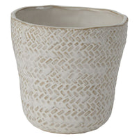 Design Shop White Amstel Pot, 4.25" X 4.25", Set of 4.