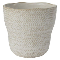 Design Shop White Amstel Pot, 6.5" X 6.25"