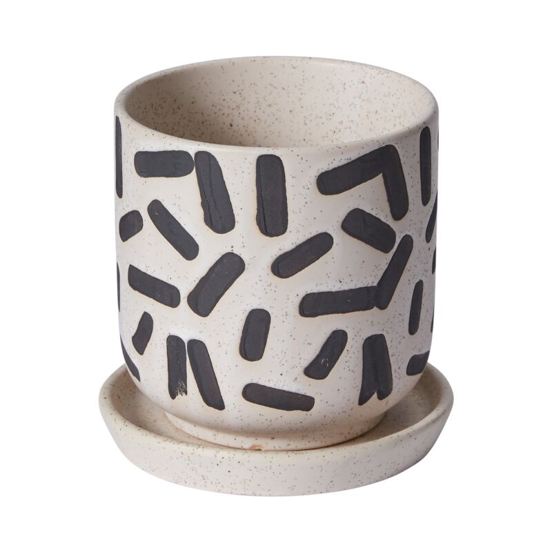Design Shop Sundae Pot with Saucer 4.75"x 4.75", Set of 2