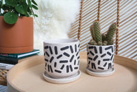 Design Shop Sundae Pot with Saucer 4.75"x 4.75", Set of 2