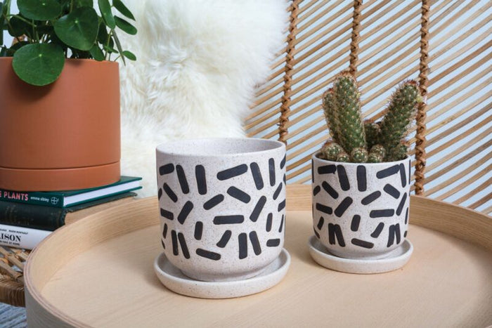 Design Shop Sundae Pot with Saucer 4.75"x 4.75", Set of 2