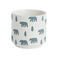 Design Shop White Grizzly Pot, 4.5" X 4.5", Set of 2.