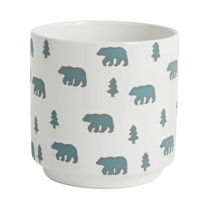 Design Shop White Grizzly Pot, 6.25" X 6.5"