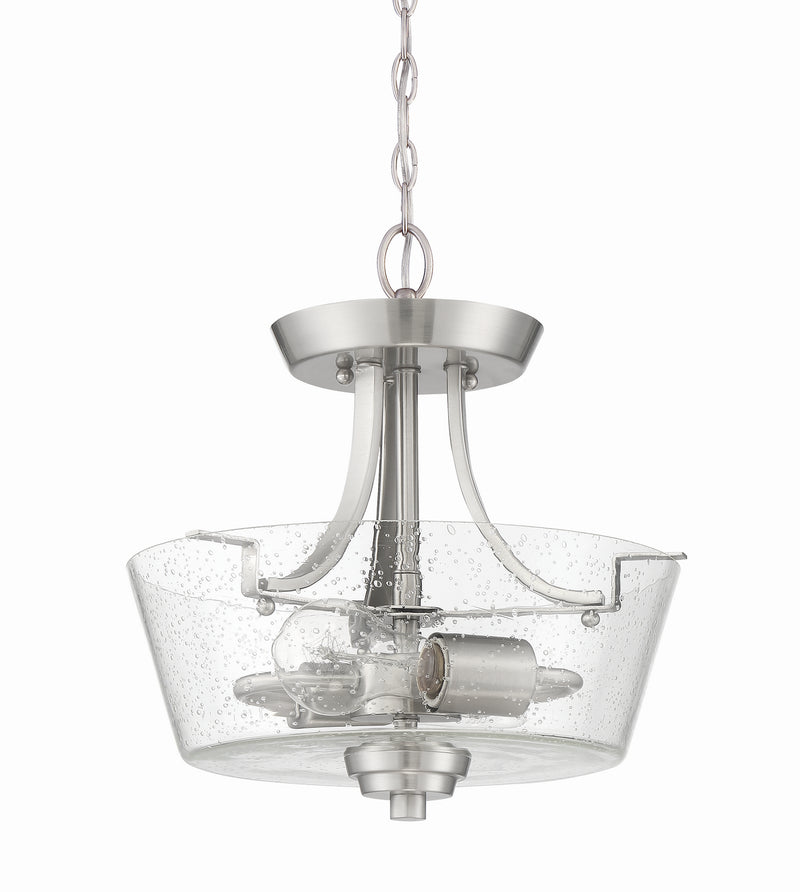 Craftmade - 41952-BNK-CS - Two Light Semi Flush Mount Convertible - Grace - Brushed Polished Nickel