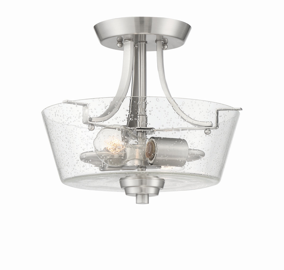 Craftmade - 41952-BNK-CS - Two Light Semi Flush Mount Convertible - Grace - Brushed Polished Nickel