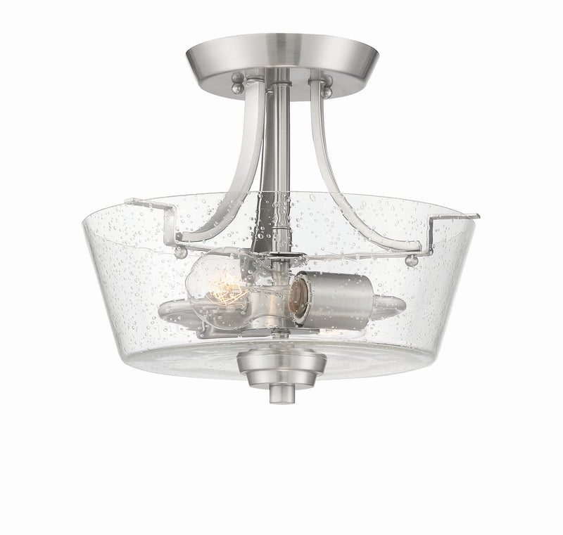 Craftmade - 41952-BNK-CS - Two Light Semi Flush Mount Convertible - Grace - Brushed Polished Nickel