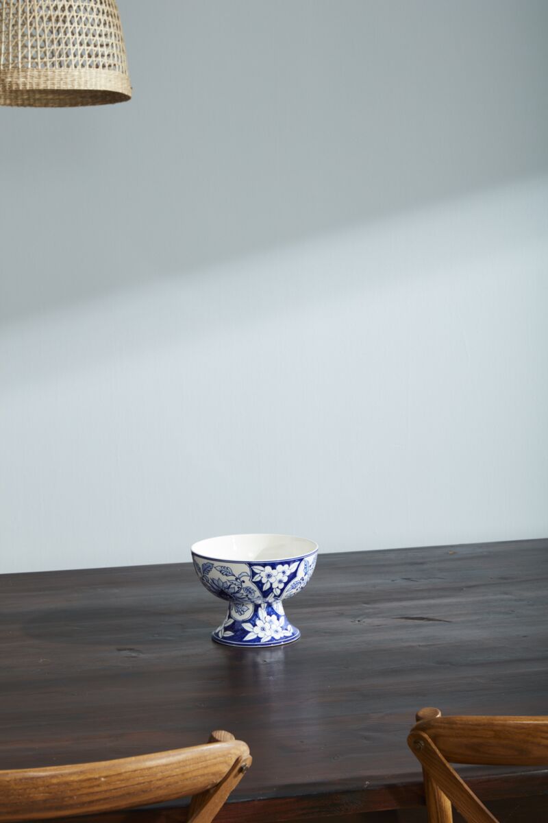 Design Shop Blue Elodie Collection Compote, 8" X 5.75".