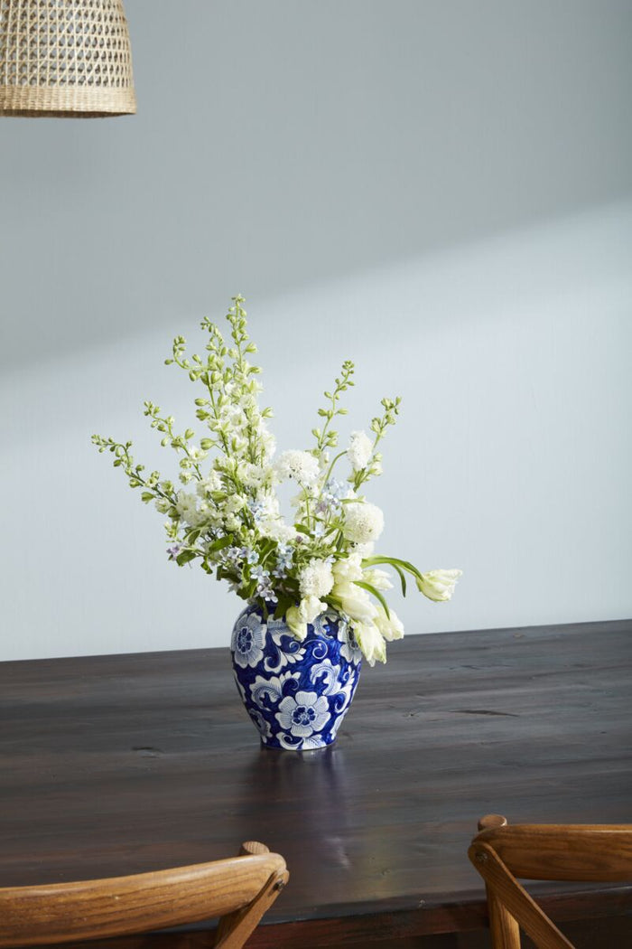 Design Shop Blue Elodie Collection Vase, 6.75" X 8"