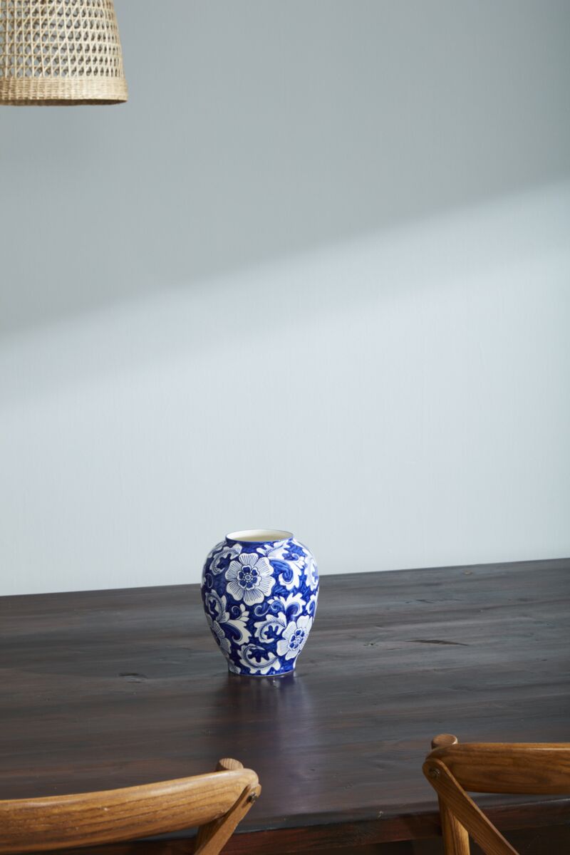 Design Shop Blue Elodie Collection Vase, 6.75" X 8"