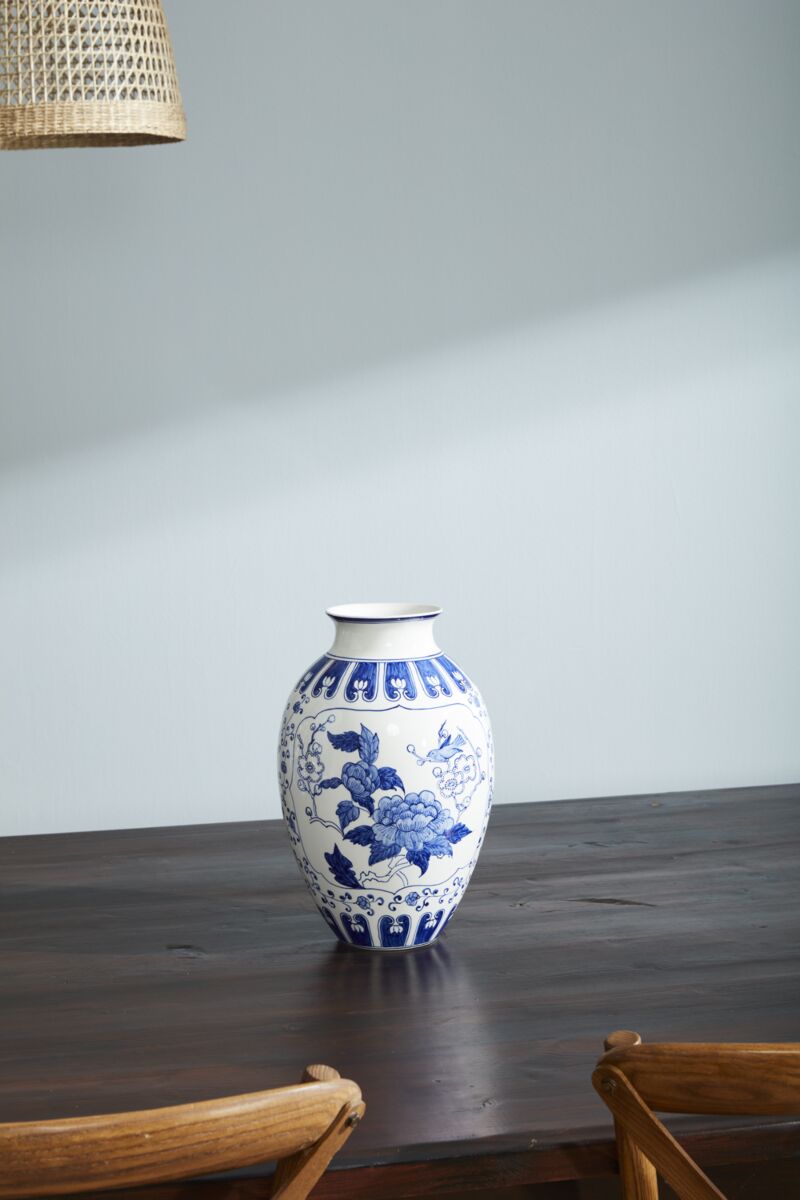 Design Shop Blue Elodie Collection Vase, 9.25" X 14"