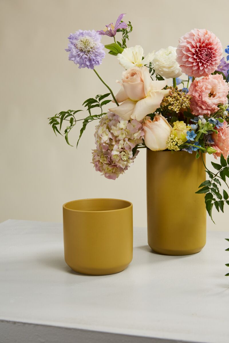 Design Shop Ochre Kendall Pot, 4.75" X 4.5", Set of 4.