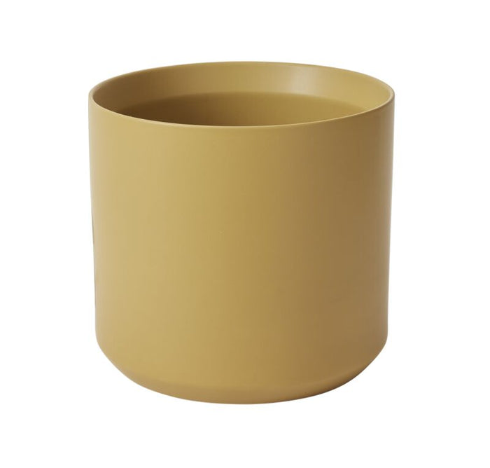 Yellow pot on a white background