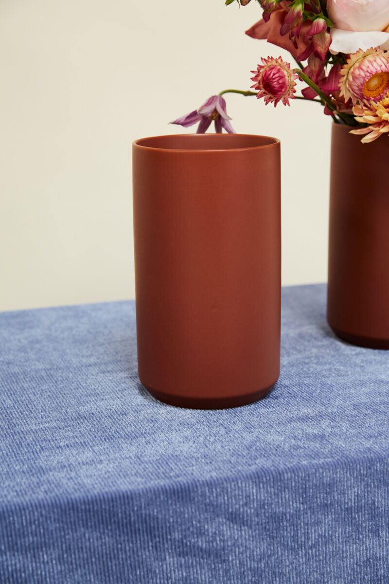 Design Shop Brown Kendall Vase, 4.5" X 8".