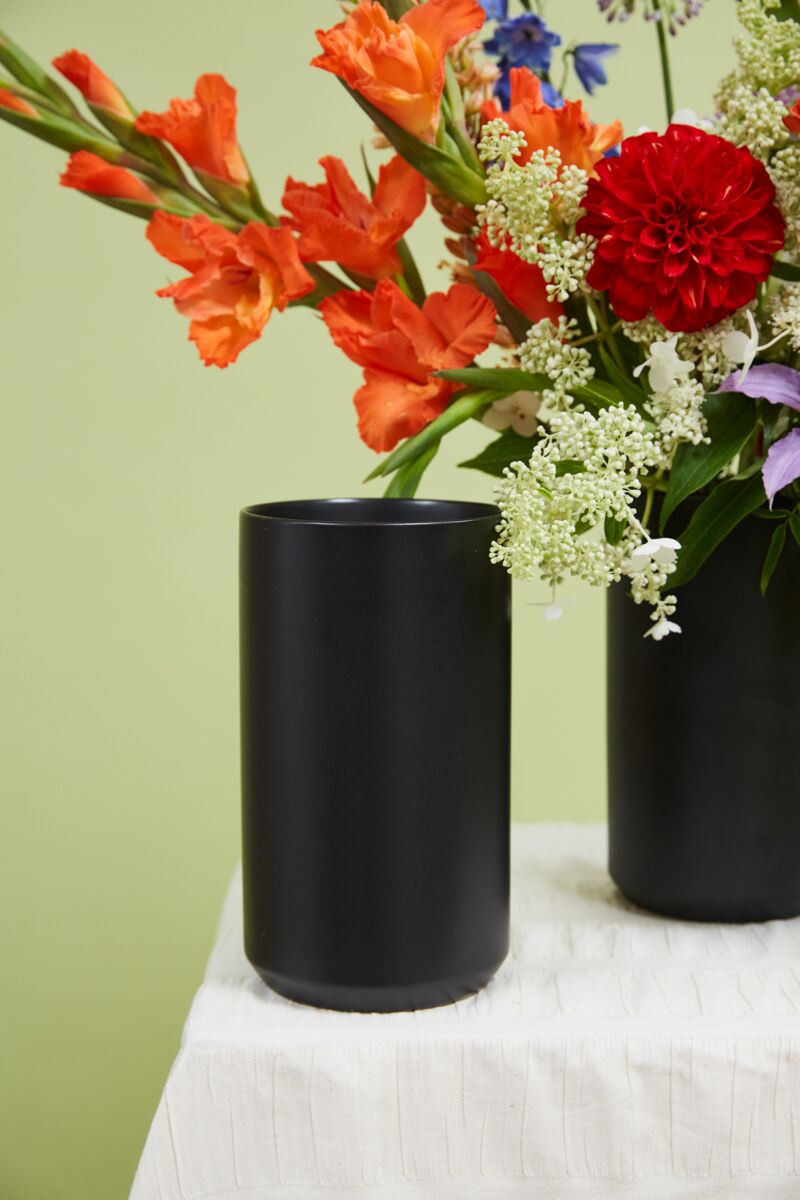 Design Shop Black Kendall Vase, 4.5" X 8", Set of 2.