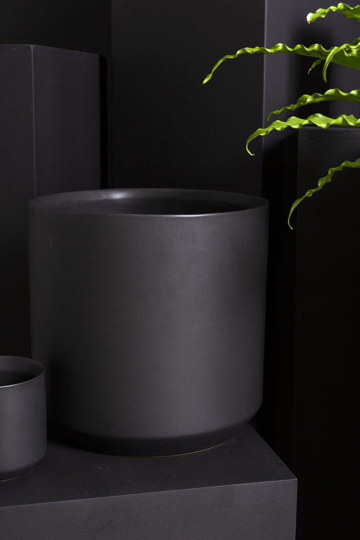 Design Shop Black Kendall Pot, 12" X 11.75"