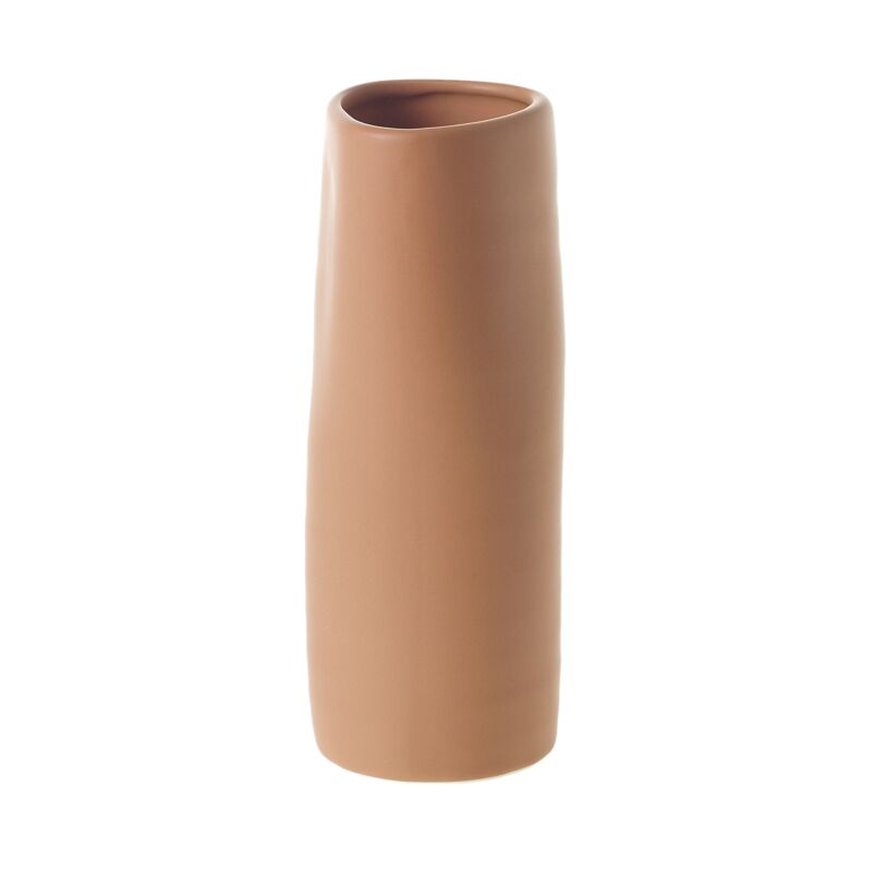 Design Shop Terracotta Vermillion Vase Cylinder, 3.5" X 9"