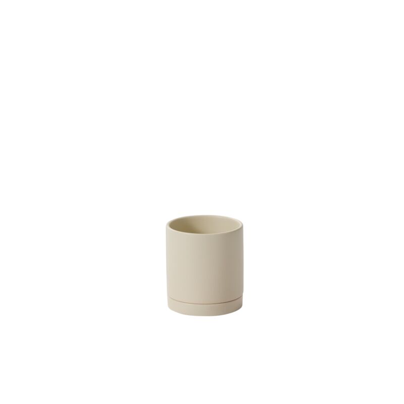 Design Shop Romey Neutral Pot with Saucer 4.25"x 4.75"