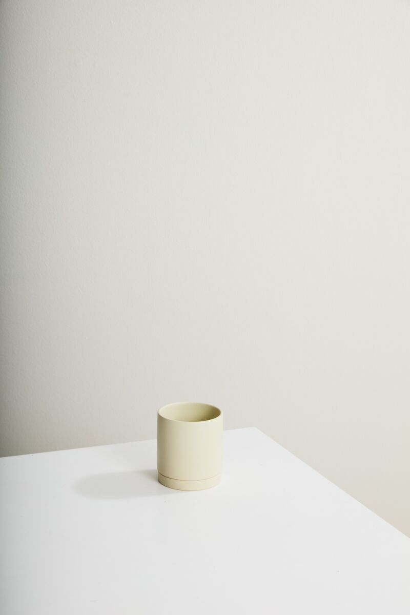 Design Shop Romey Neutral Pot with Saucer 4.25"x 4.75"