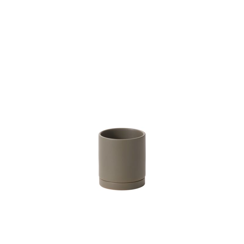 Design Shop Romey Neutral Pot with Saucer 4.25"x 4.75"