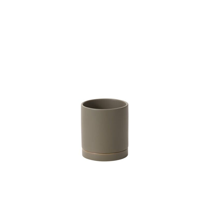 Design Shop Romey Neutral Pot with Saucer 5"x 5.75"