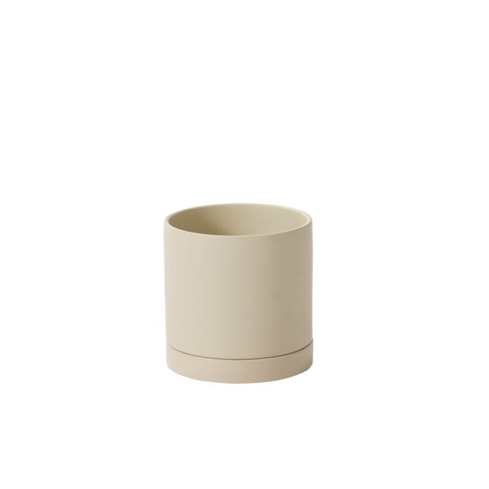 Design Shop Romey Neutral Pot with Saucer 7"x 7"