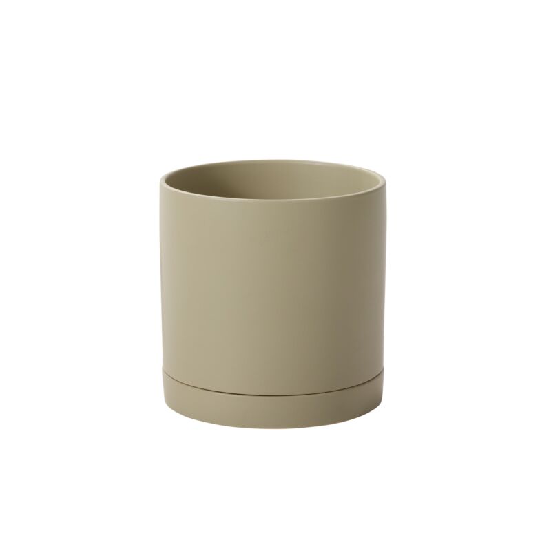 Design Shop Romey Neutral Pot with Saucer 10"x 10"