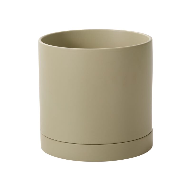 Design Shop Romey Neutral Pot with Saucer 12"x 12"