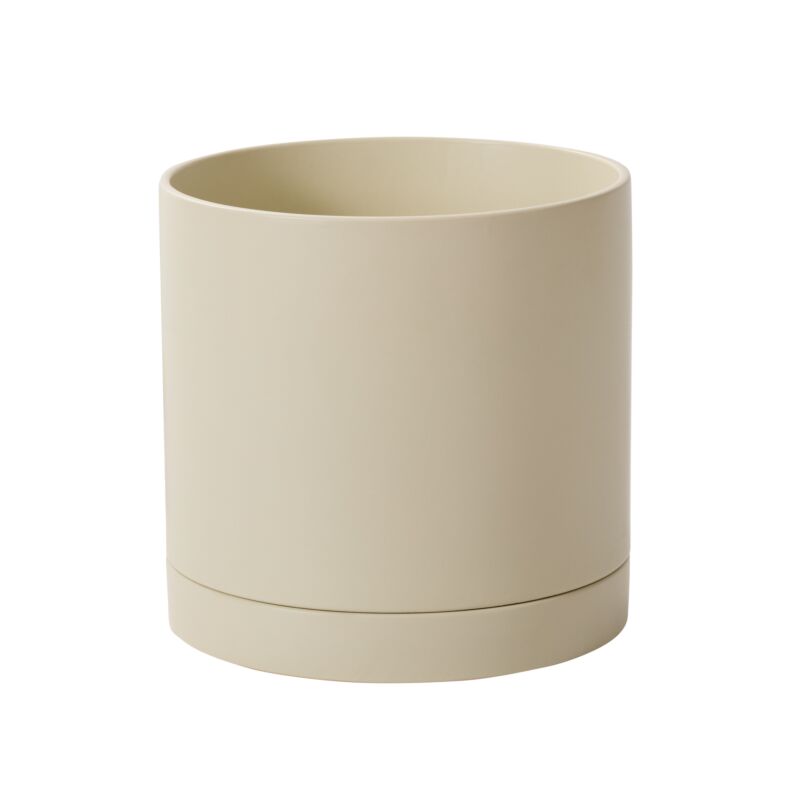 Design Shop Romey Neutral Pot with Saucer 12"x 12"