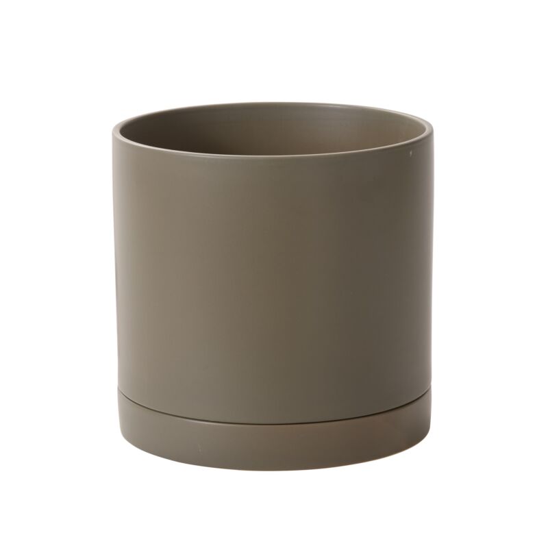 Design Shop Romey Neutral Pot with Saucer 12"x 12"