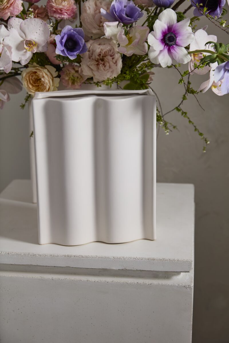 Design Shop Off-White Movement Vase, 9.5" X 12"