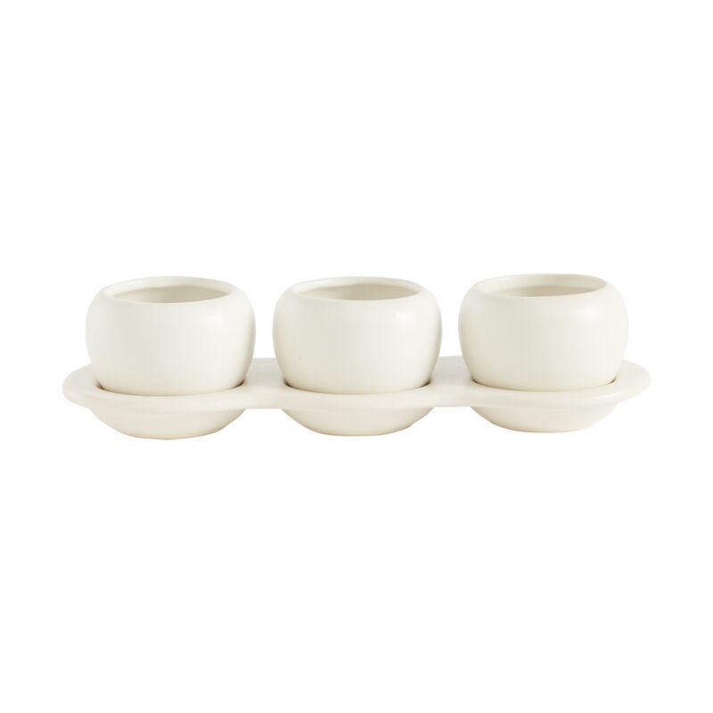 Design Shop Otto Pots 3.25" X 2" White
