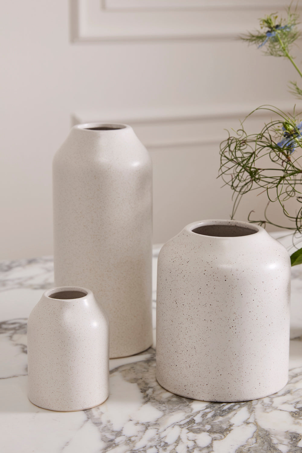 Design Shop White Flynn Vase, 4" X 8.75"
