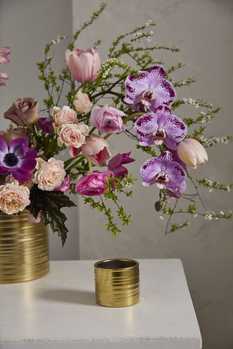 Design Shop Gold Gold Everest Collection Pot, 3" X 2.5", Set of 6.