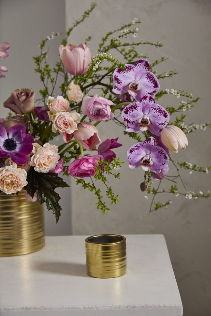 Design Shop Gold Gold Everest Collection Pot, 3" X 2.5", Set of 6.