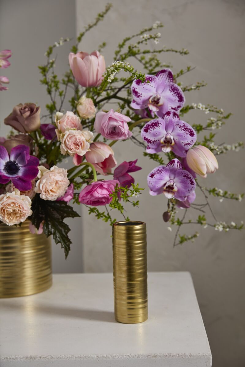 Design Shop Gold Gold Everest Collection Budvase, 2" X 6", Set of 4.