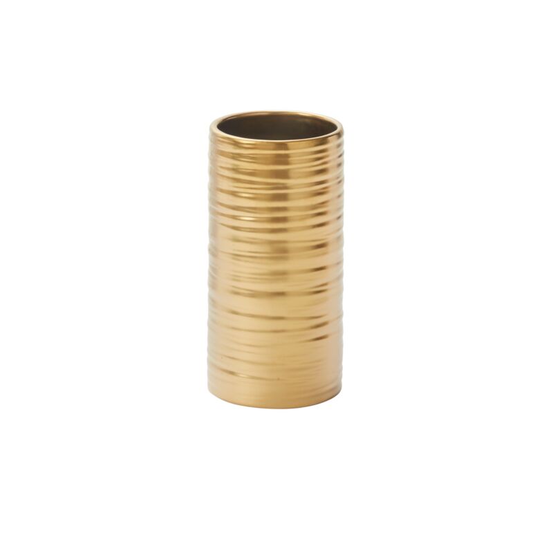 Design Shop Gold Gold Everest Collection Vase, 3.5" X 7", Set of 2.