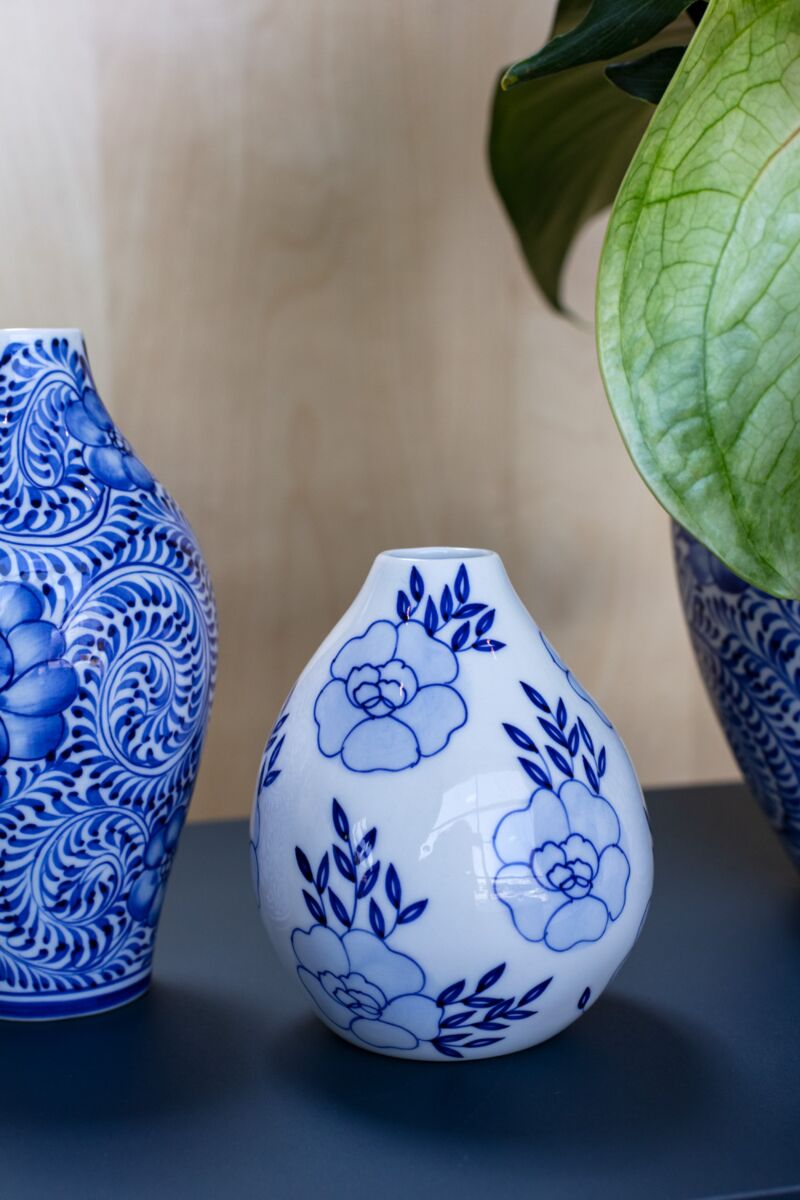Design Shop Blue Eleanor Collection Budvase, 4" X 4.5".