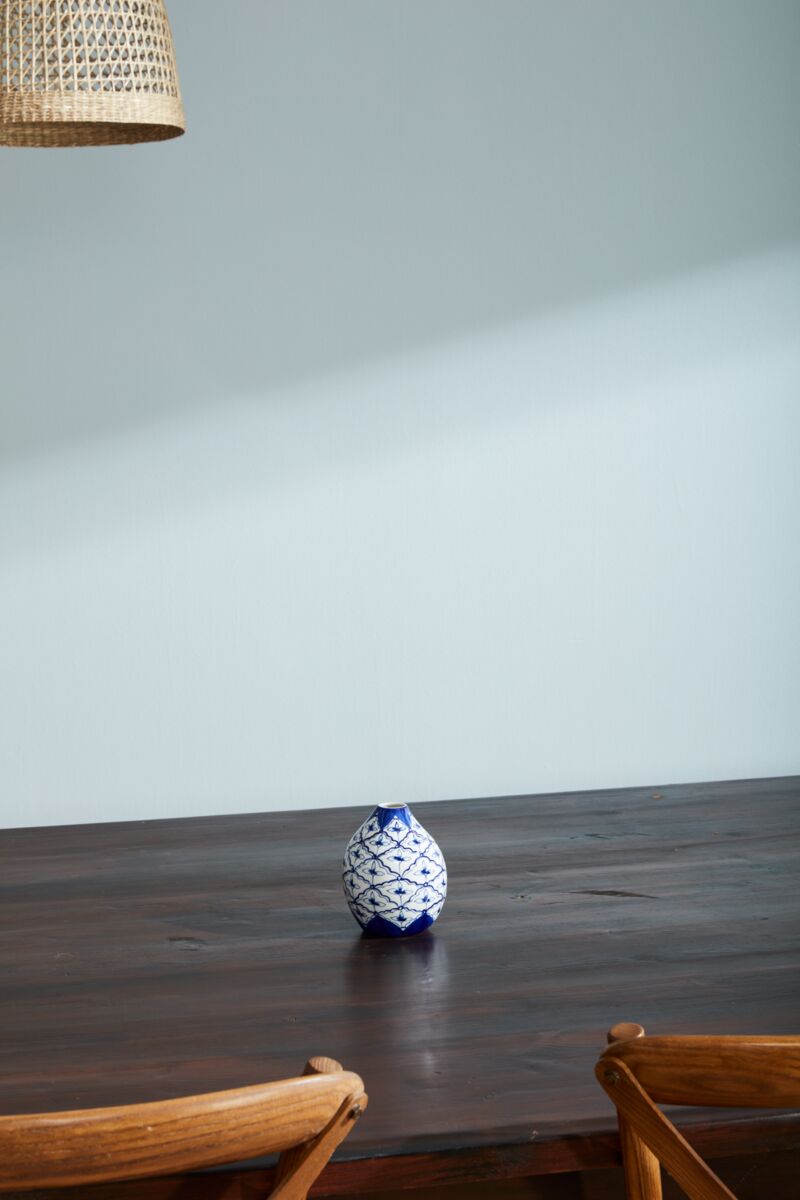 Design Shop Blue Eleanor Collection Budvase, 4.25" X 5.5".