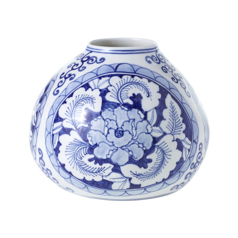Design Shop Blue Eleanor Collection Vase, 6.25" X 4.75".