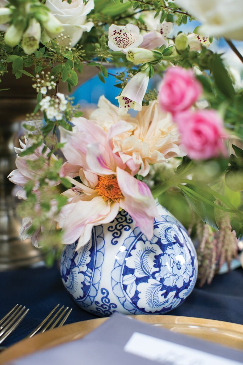 Design Shop Blue Eleanor Collection Vase, 6.25" X 4.75".