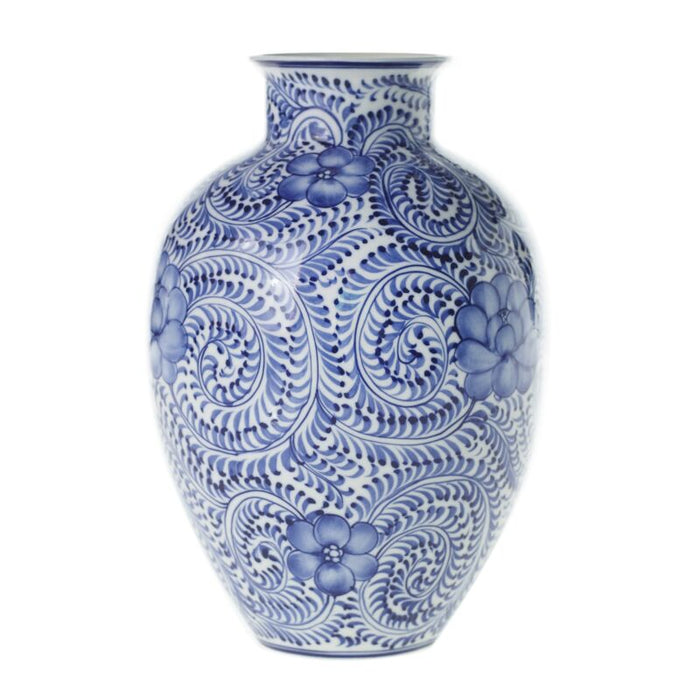 Design Shop Blue Eleanor Collection Vase, 6.5" X 9.5".