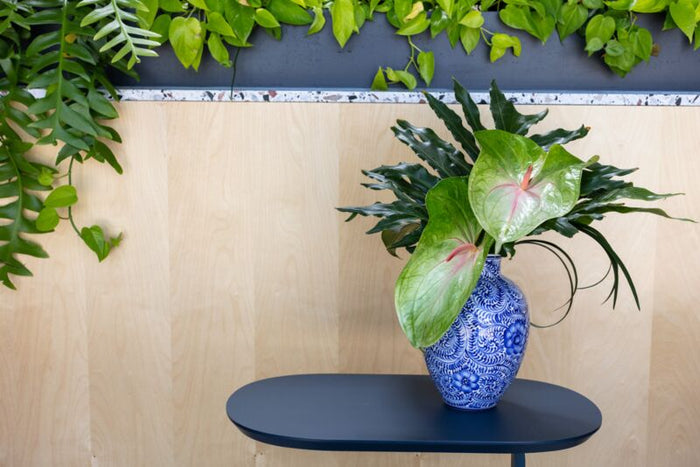 Design Shop Blue Eleanor Collection Vase, 6.5" X 9.5".