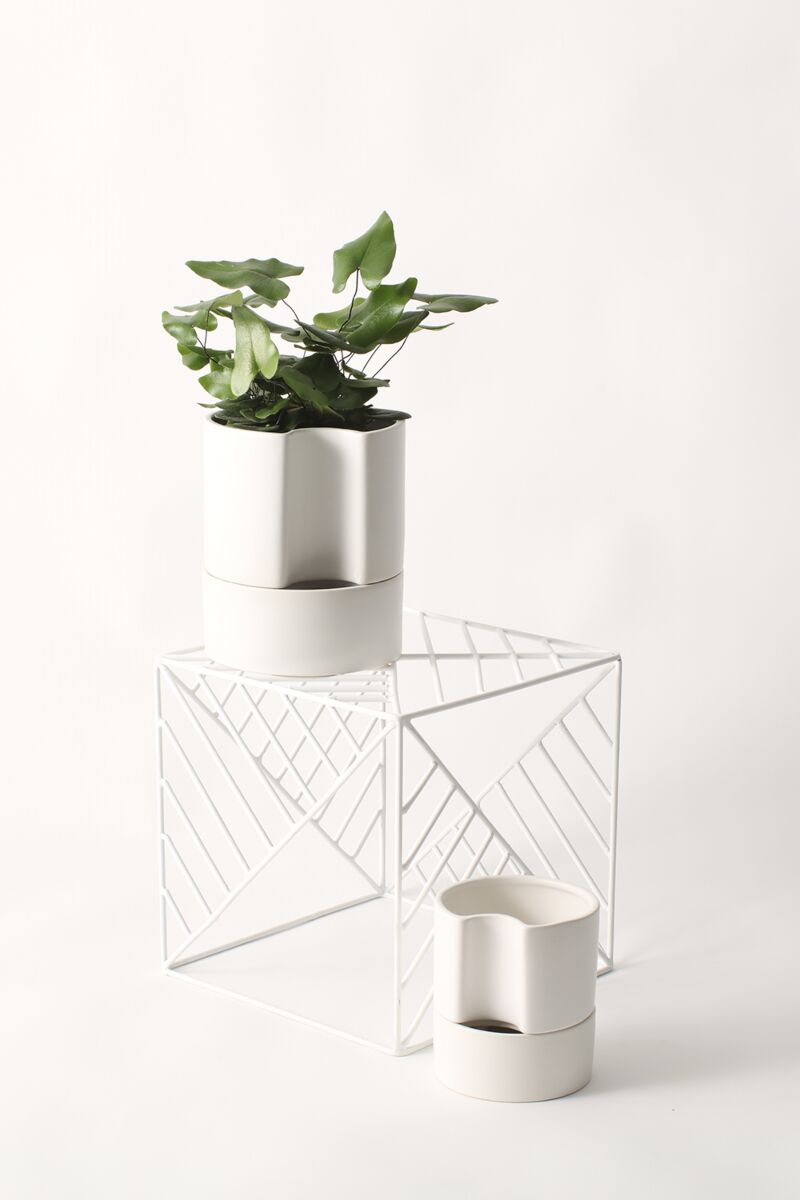 Design Shop White Jett Pot, 4.25" X 5"