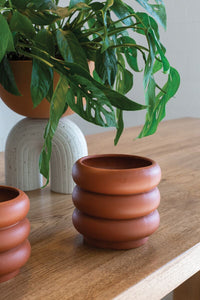 Design Shop Terracotta Motley Pot, 5" X 4.5", Set of 2.
